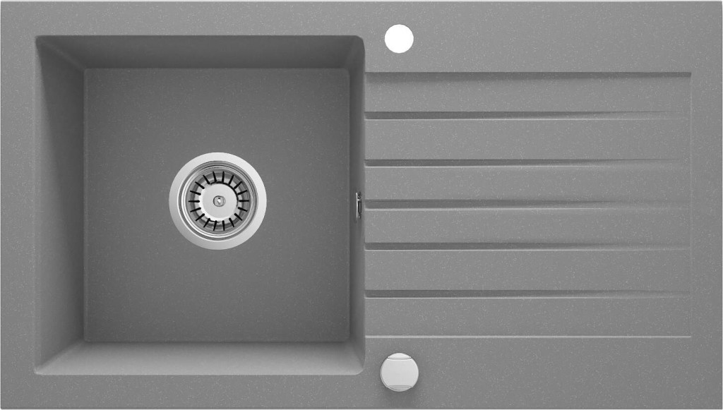 Zorba šedá metalic Granitový dřez s odkapávačem (ZQZ_S113) /pa/