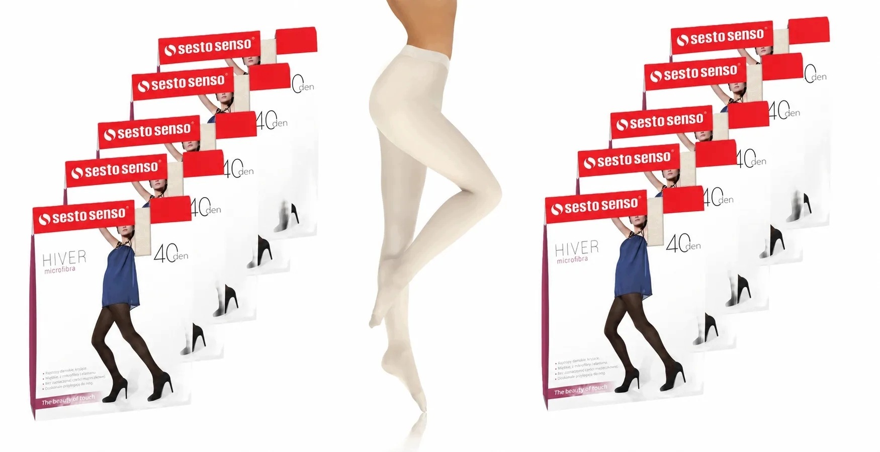 Sesto Senso 10-PAK Punčocháče 40 Den barva krycí mikrovlákno Hiver Avioro 2