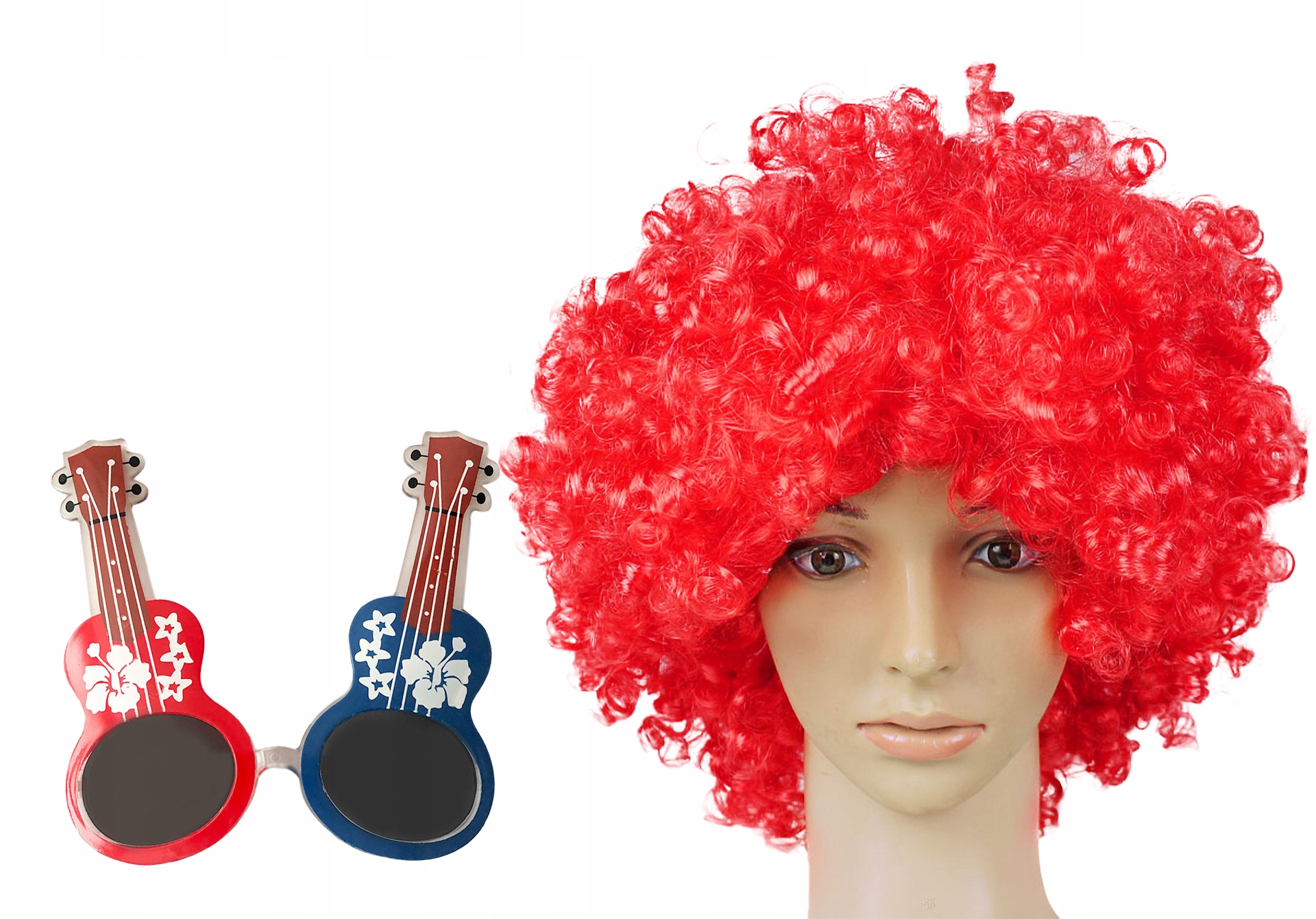 2 w 1 - PERUKA + OKULARY - WŁOSY AFRO PARTY FOTOBUDKA 18 20 30 40