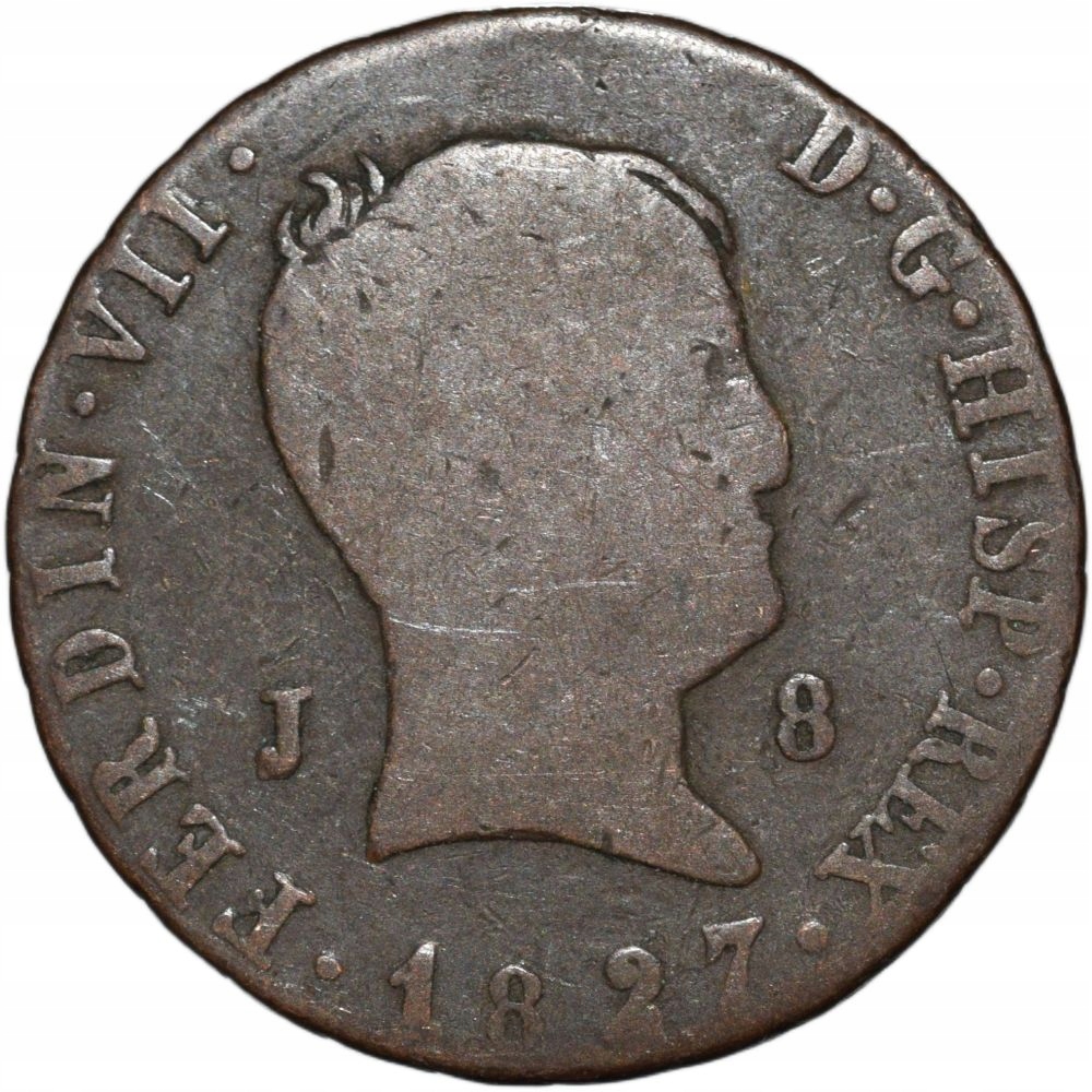 Hiszpania 8 maravedi 1827