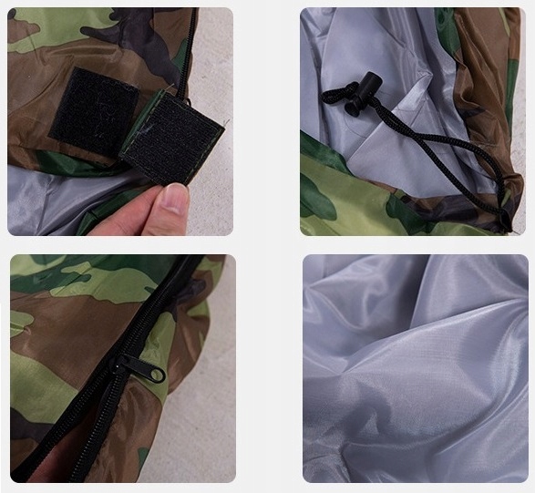 ŚPIWÓR KOŁDRA DUŻY CIEPŁY MORO Z KAPTUREM 200x70 MUMIA TURYSTYCZNY LEKKI Kod producenta lekki