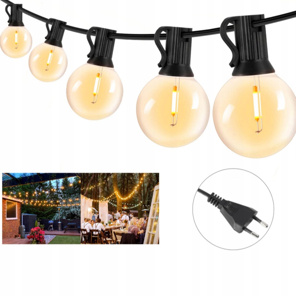 Fairy Žárovky Lampy Osvětlení Zahrady 50+2 Led 15 M