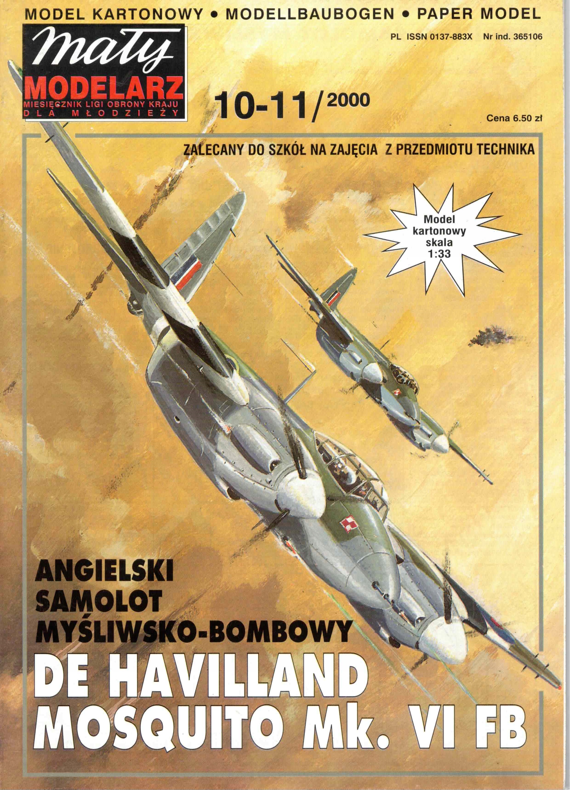 MM 10-11/2000 Samolot De Havilland Mosquito
