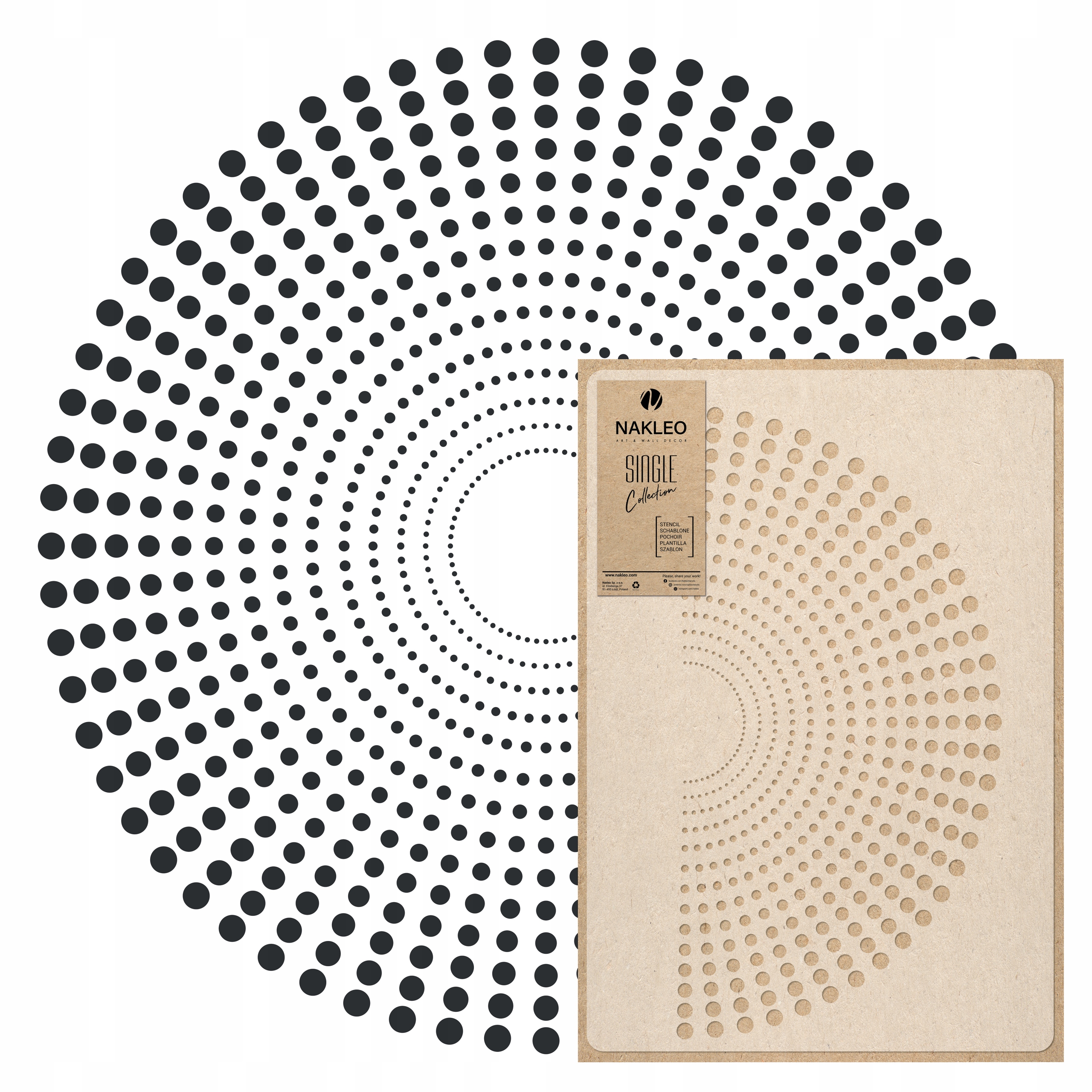 Malířská šablona Mandala L průměr 89 cm pro omítky Opakovaně Použitelný Omítka Beton