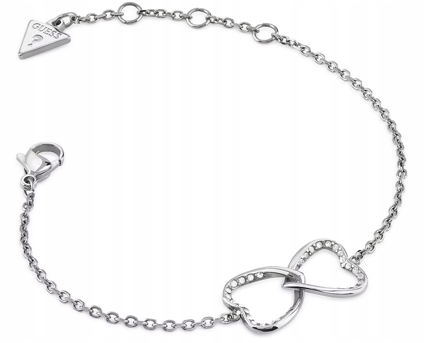 Stříbrný Ocelový Náramek Guess Mon Amour Zirkony Srdce JUBB04618JWRHS