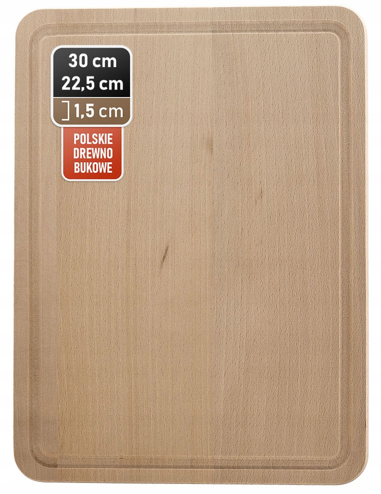 

Deska Do Krojenia Z Rowkiem Drewno Bukowe 30x22,5