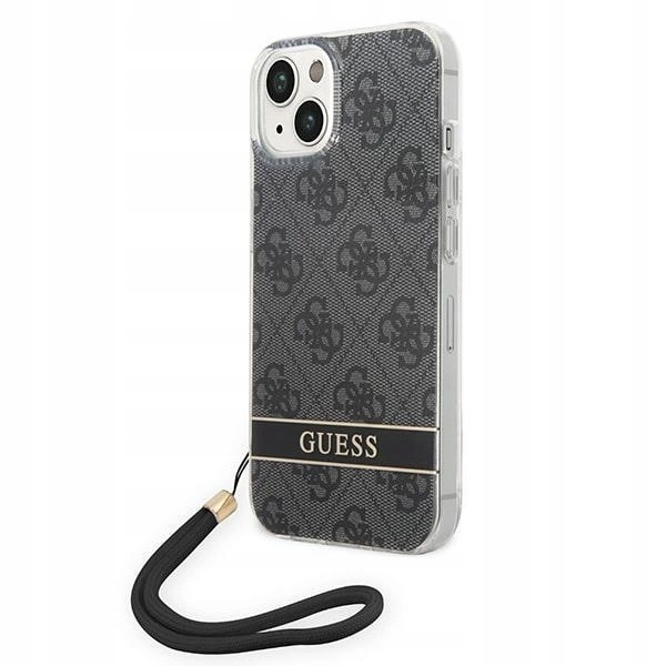 Pouzdro Guess 4G Print Strap pro iPhone 14 Plus černé