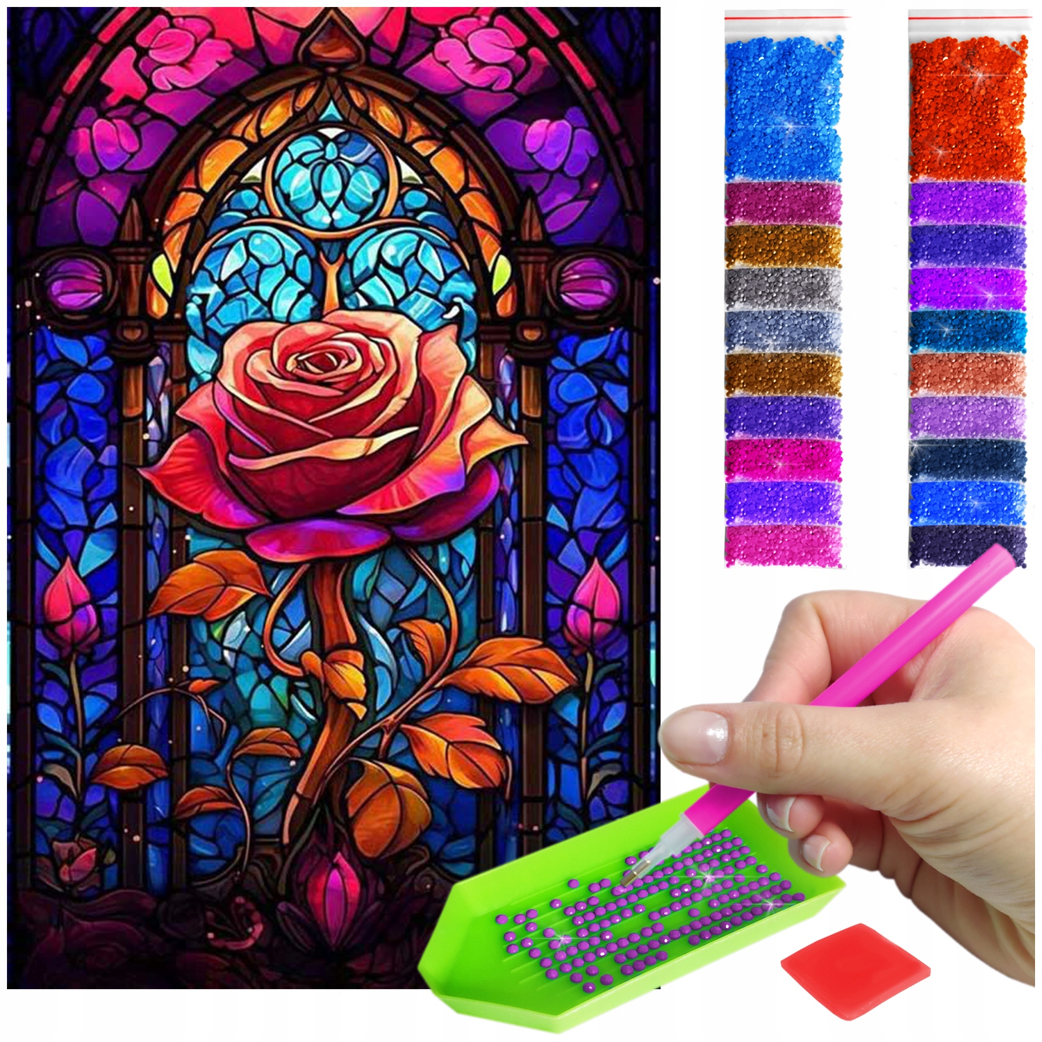 Výšivka Diamond Painting mozaika růže sada