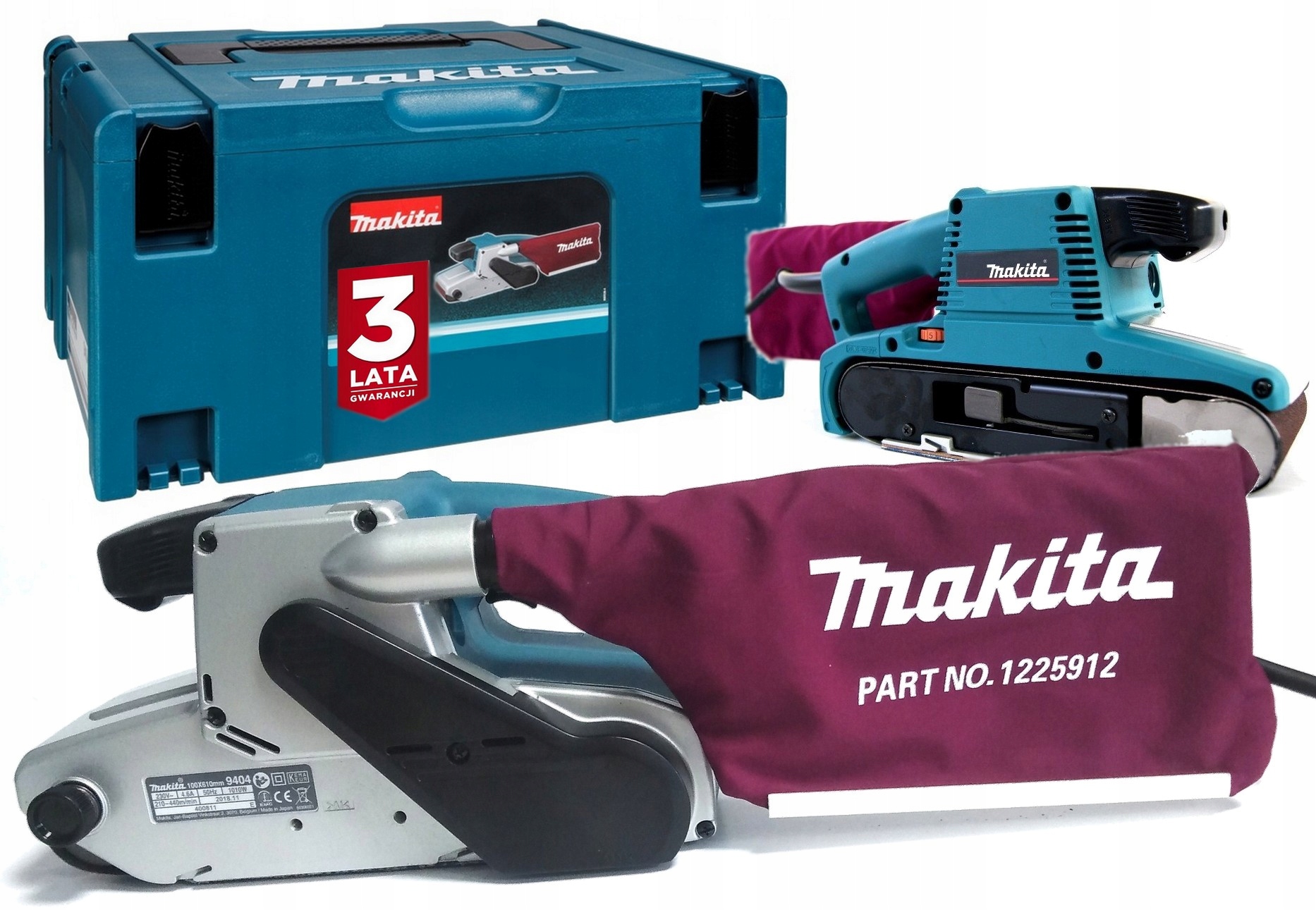 Makita 9404J Szlifierka Taśmowa Z Regulacją Obrotów Walizka Makpac