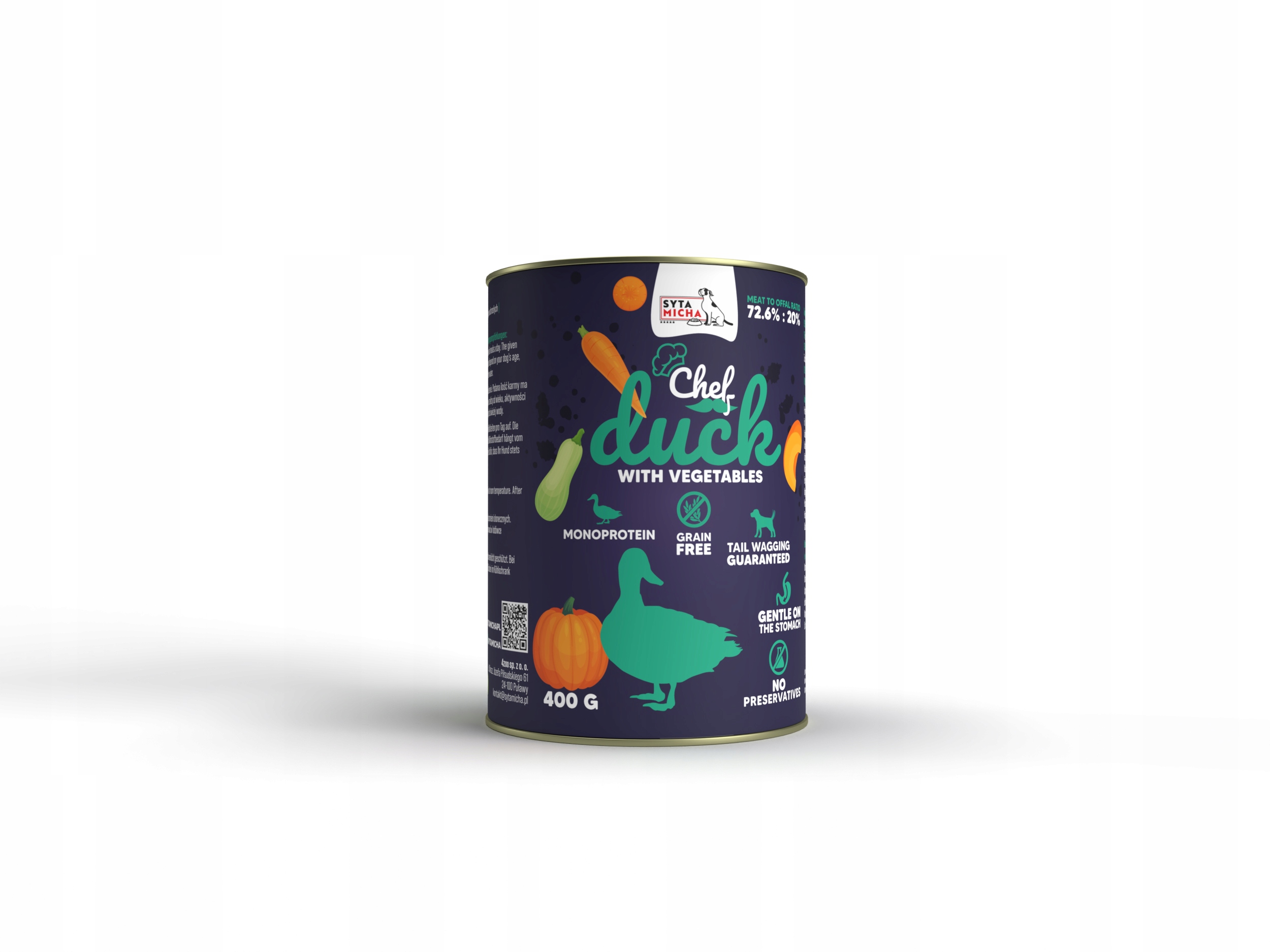 Syta Micha kachna se zeleninou mokré krmivo pro psy 12x400g