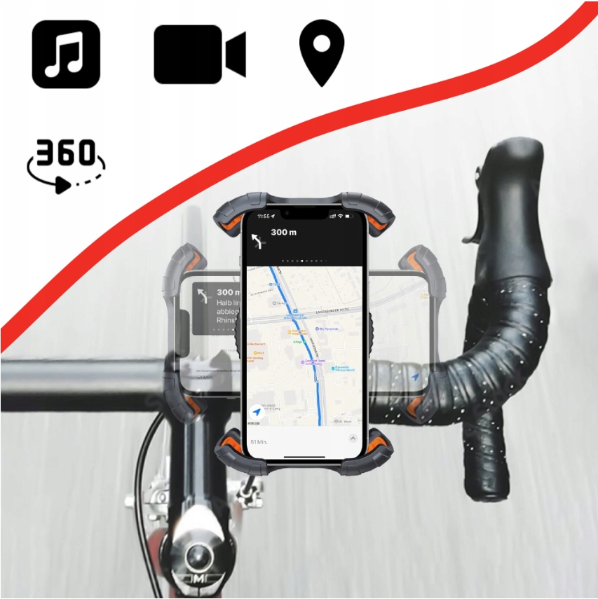 UNIWERSALNY KIEROWNIC ROWEROWYCH UCHWYT ROWEROWY NA SMARTFON 4,5 DO 7 CALI Model UCHWYT ROWEROWY NA TELEFON