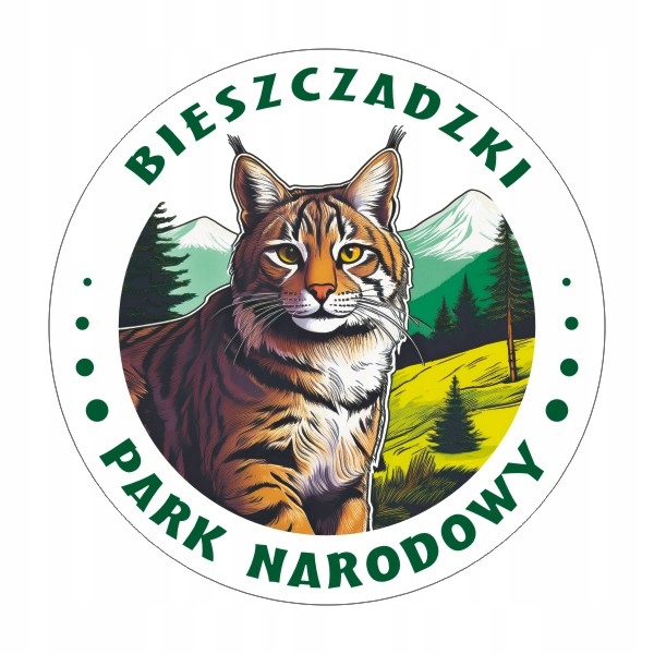 Naklejka 8 cm Bieszczadzki Park Narodowy z Rysiem