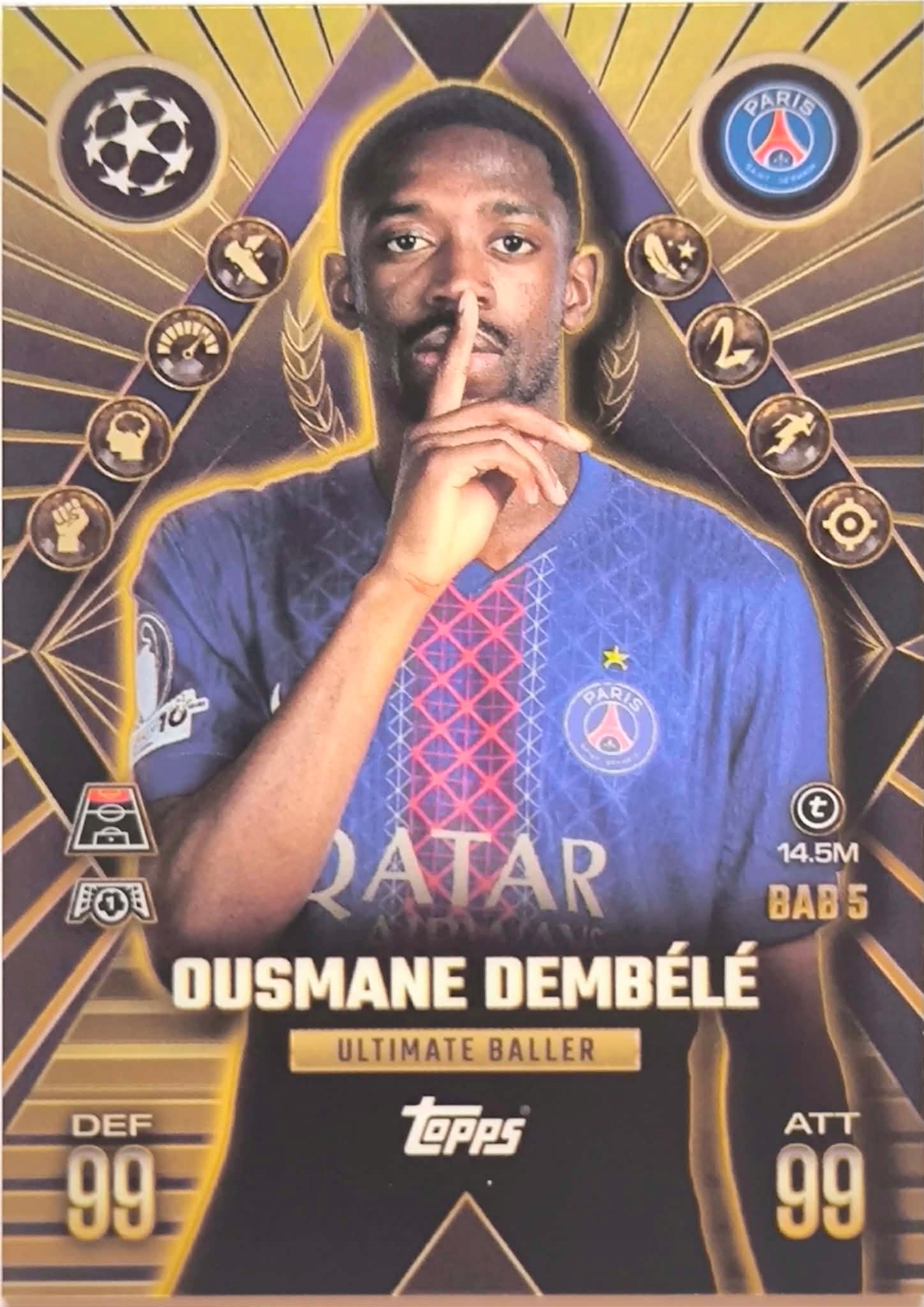 Ousmane Dembele Ultimate Baller Topps Match Attax Psg chrome