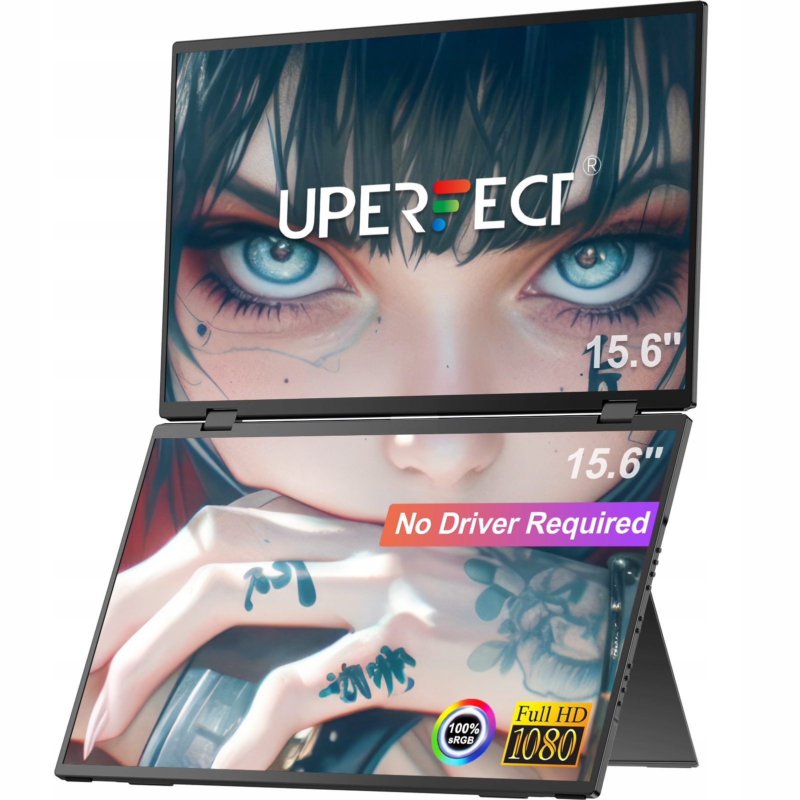 Skladací monitor UStation, dvojitý prenosný, vstavaný stojan Vesa