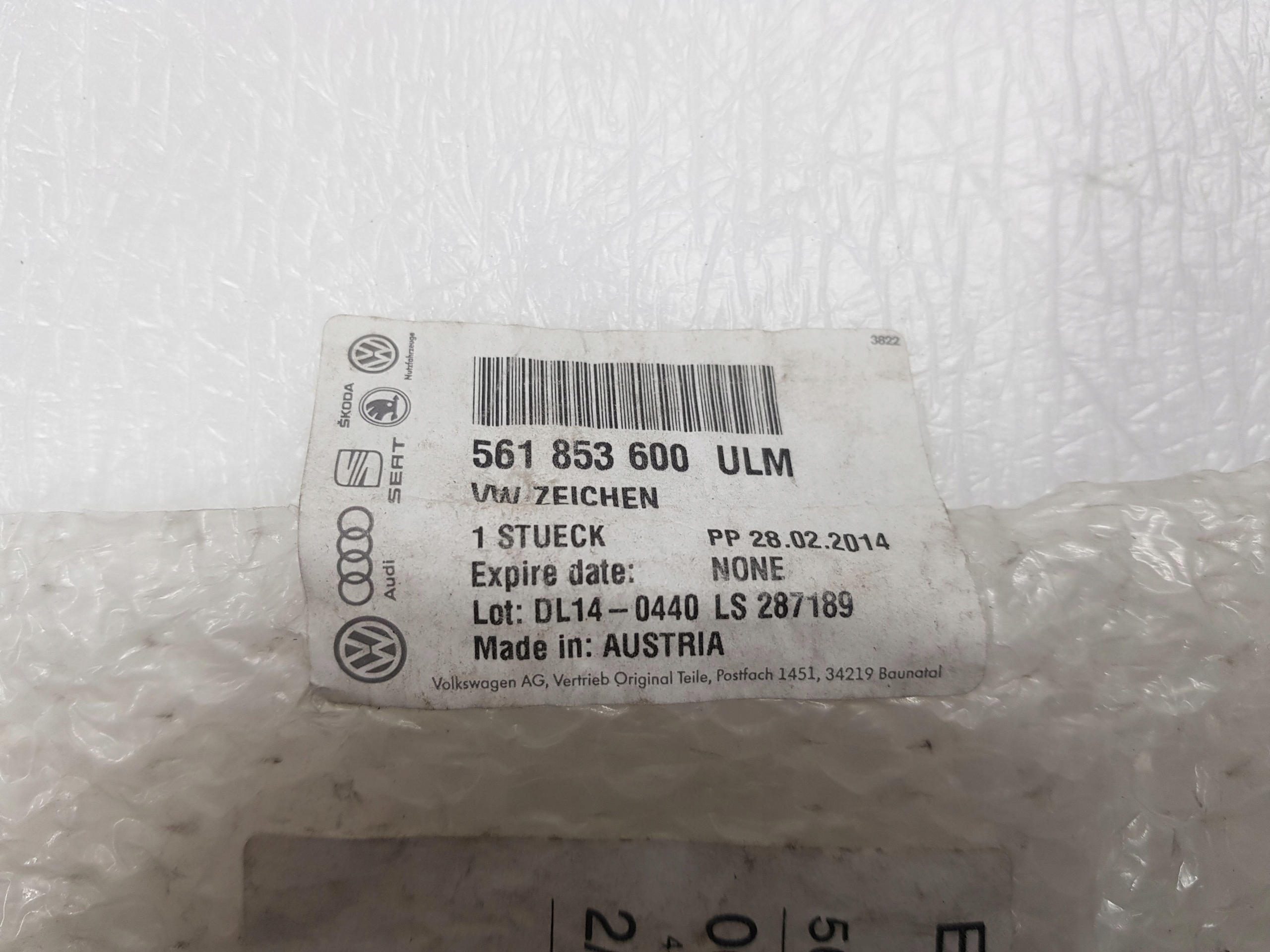 logo znaczek grilla VW TIGUAN PASSAT B7 OEM Marka Volkswagen