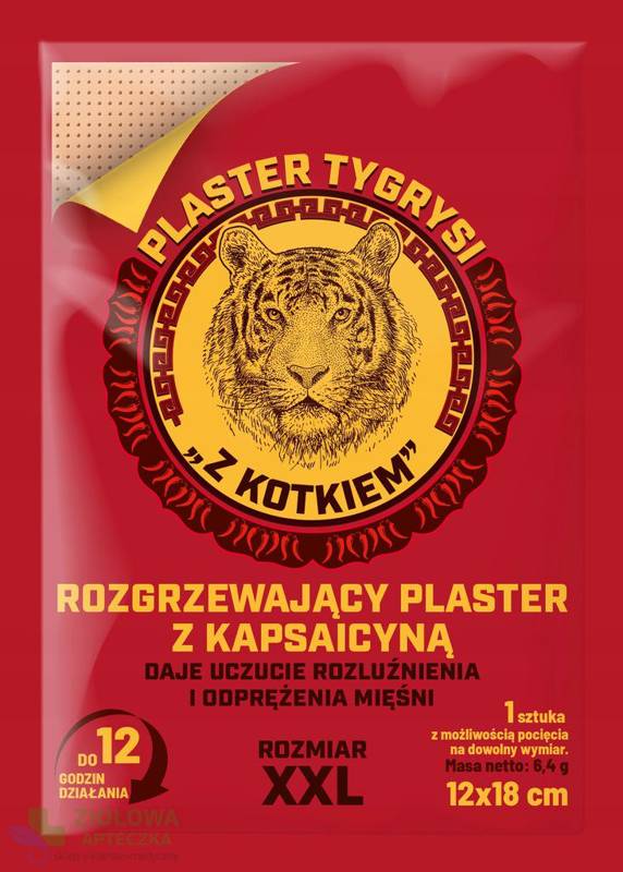 

Tygrysi plaster rozgrzewający kapsaicyna Duży 1szt