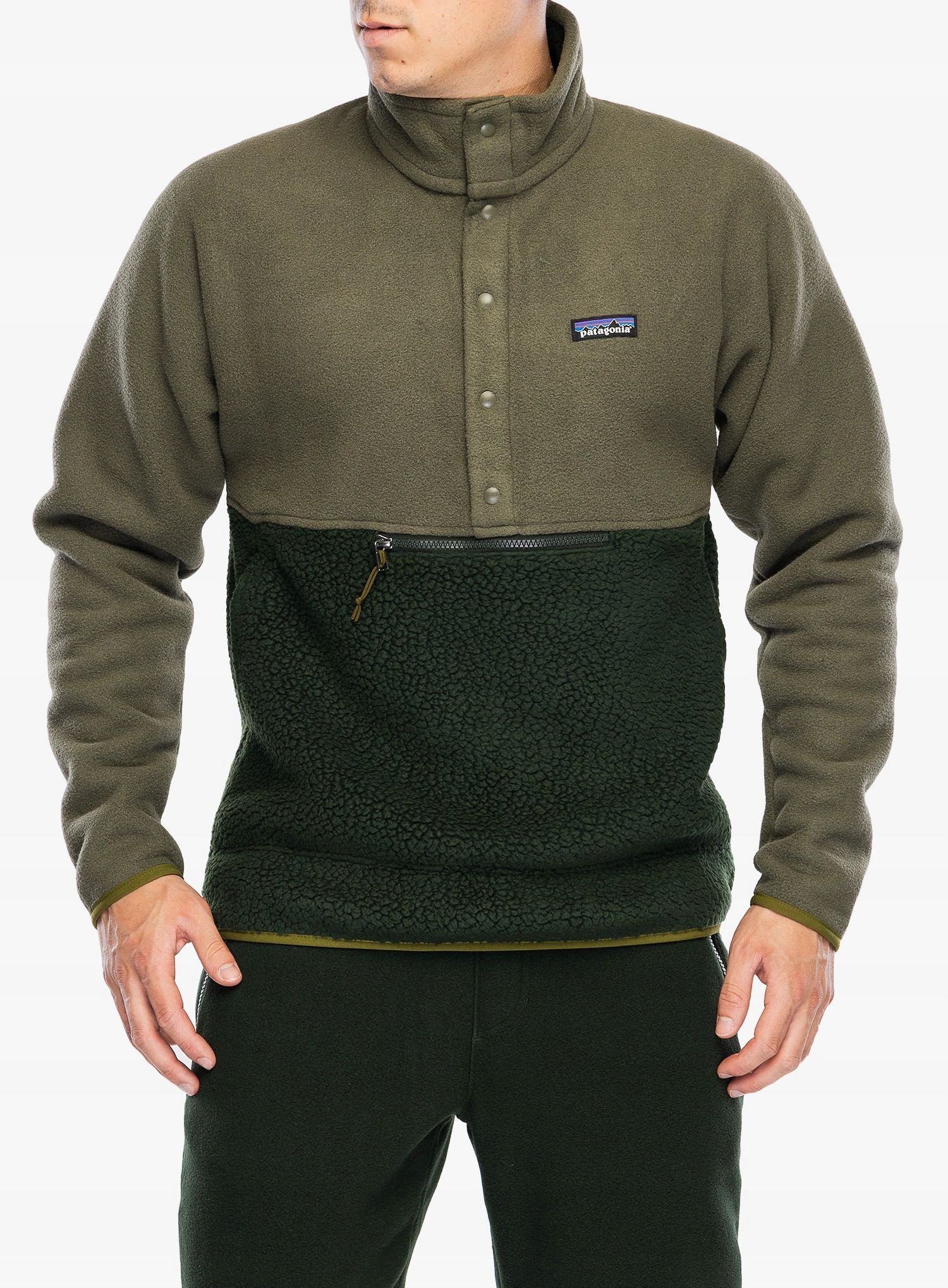 Fleecová Mikina Patagonia Retro Pile 1/2 Snap svetr old growth green M