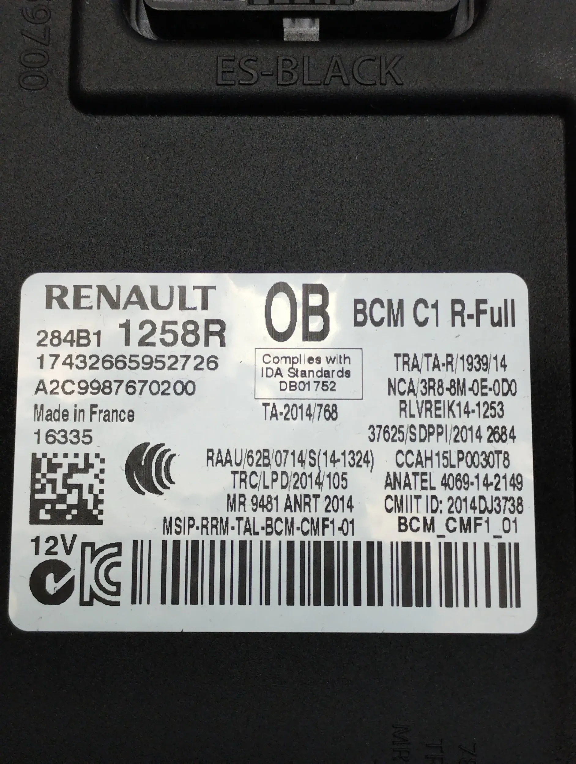 Renault Scenic IV module BCM 284B11258R