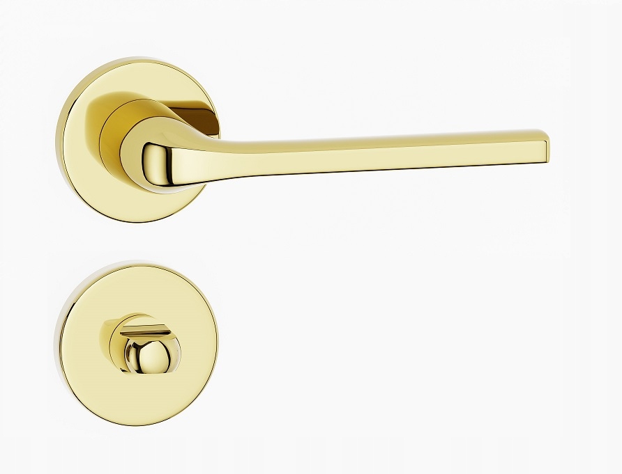 klika na dveře komplet Wc rozety štítek Luna kulatá zlatá snadná montáž