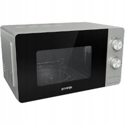 Mikrofala Gorenje srebrna 20l Duża Moc 800W Łatwa w obsłudze z pokrętłami!