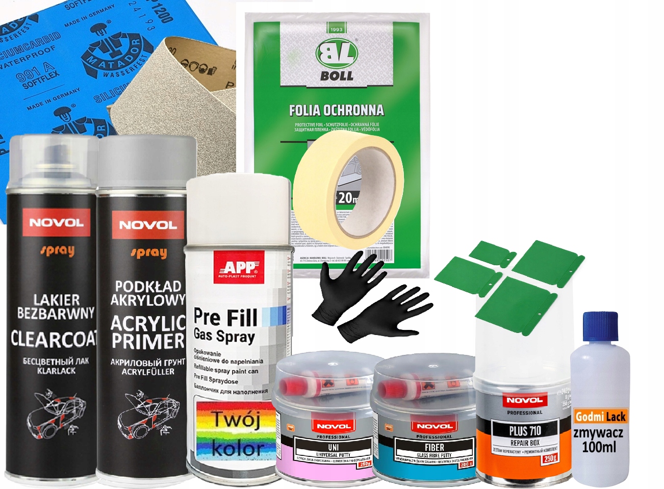Novol Lakier Samochodowy Zestaw 2 Szpachle!