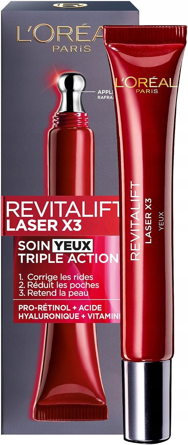 L'Oréal Paris Revitalift Laser X3 oční krém s kyselinou hyaluronovou a Pro-Xylane 15 ml
