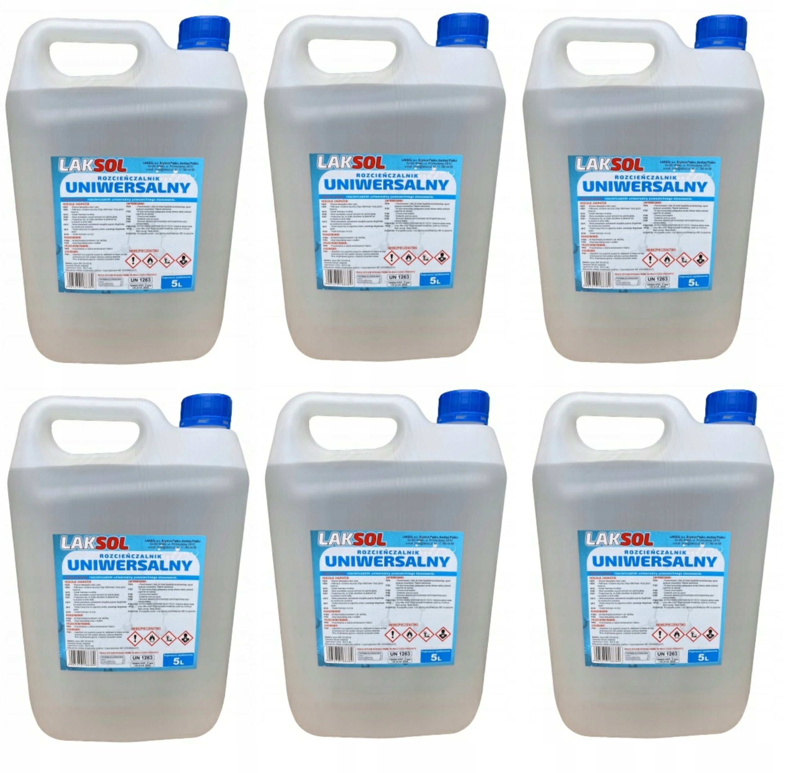 Rozcieńczalnik rozpuszczalnik uniwersalny 30l 6x5L