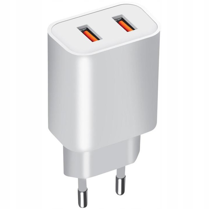 

Szybka Ładowarka sieciowa podwójna 2xUSB 3.4A 18W