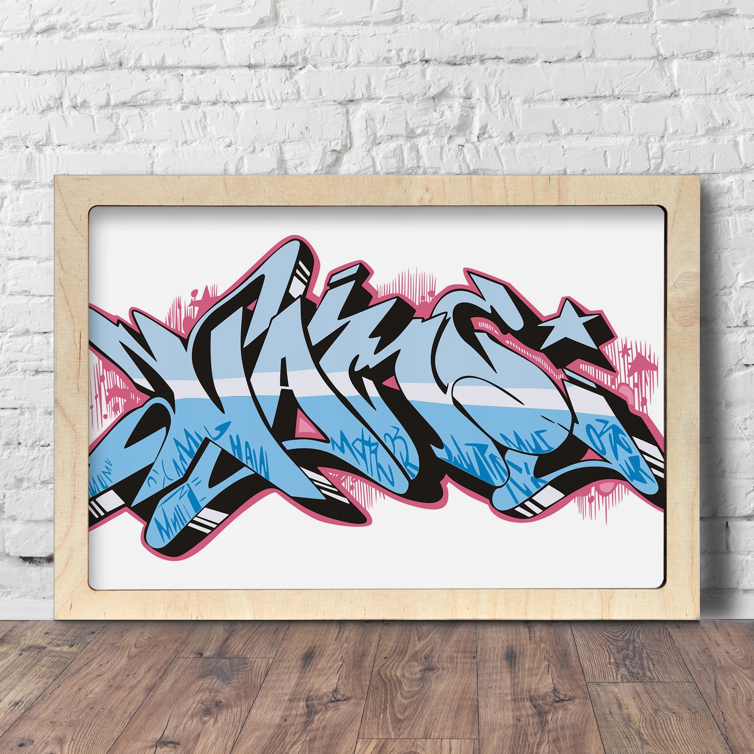 Obraz s rámečkem do obývacího pokoje Nápis 3D graffiti 60x40