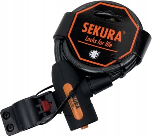 Zapięcie Rowerowe Linka Sekura Kb 202 Na Kluczyk 10 mm x 185 mm uchwyt