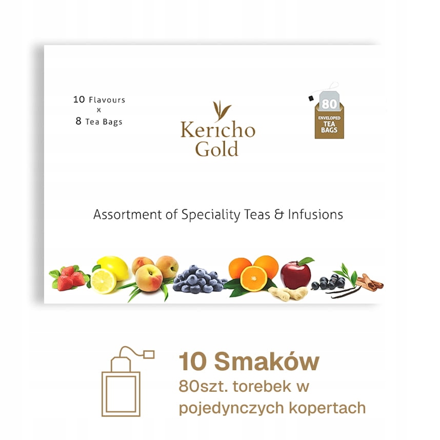 Herbata Kericho Gold Bombonierka 80 saszetek 10 smaków prezentowy zestaw
