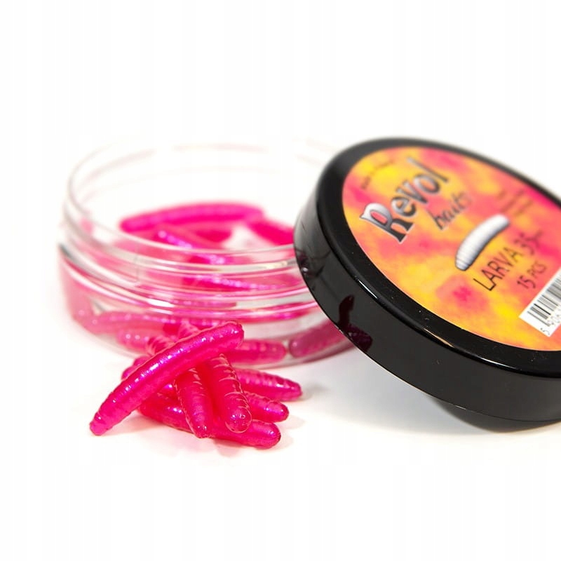 przynęta Larva Revol Baits dł.35mm -Różowa Perła zapach Krewetka 1szt.