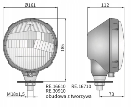 lampa przednia prawa R2 Ursus WESEM RE.13910 161 Producent części Wesem