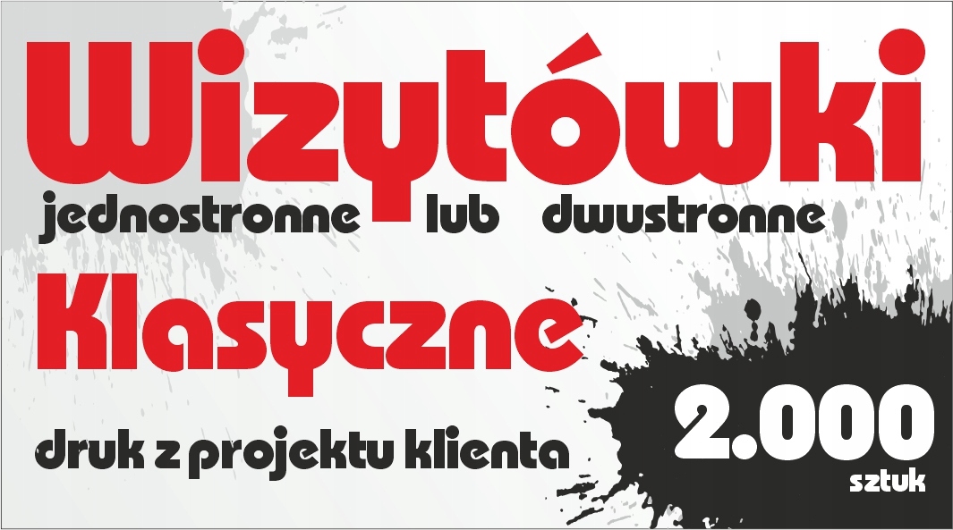

Wizytówki Dwustronne lub jednostronne 2000 szt.