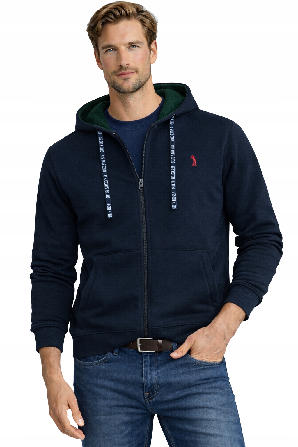 U.s. Golf Club Bluza Męska Rozpinana Z Kapturem D003134 bawełna klasyczna