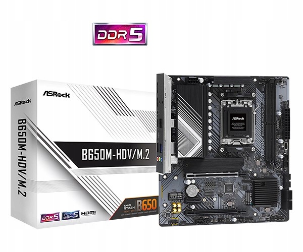 ASRock Mb Sc AM5 B650M-HDV/ M.2, Amd B650, 2xDDR5, 1xDP, 1xHDMI, …