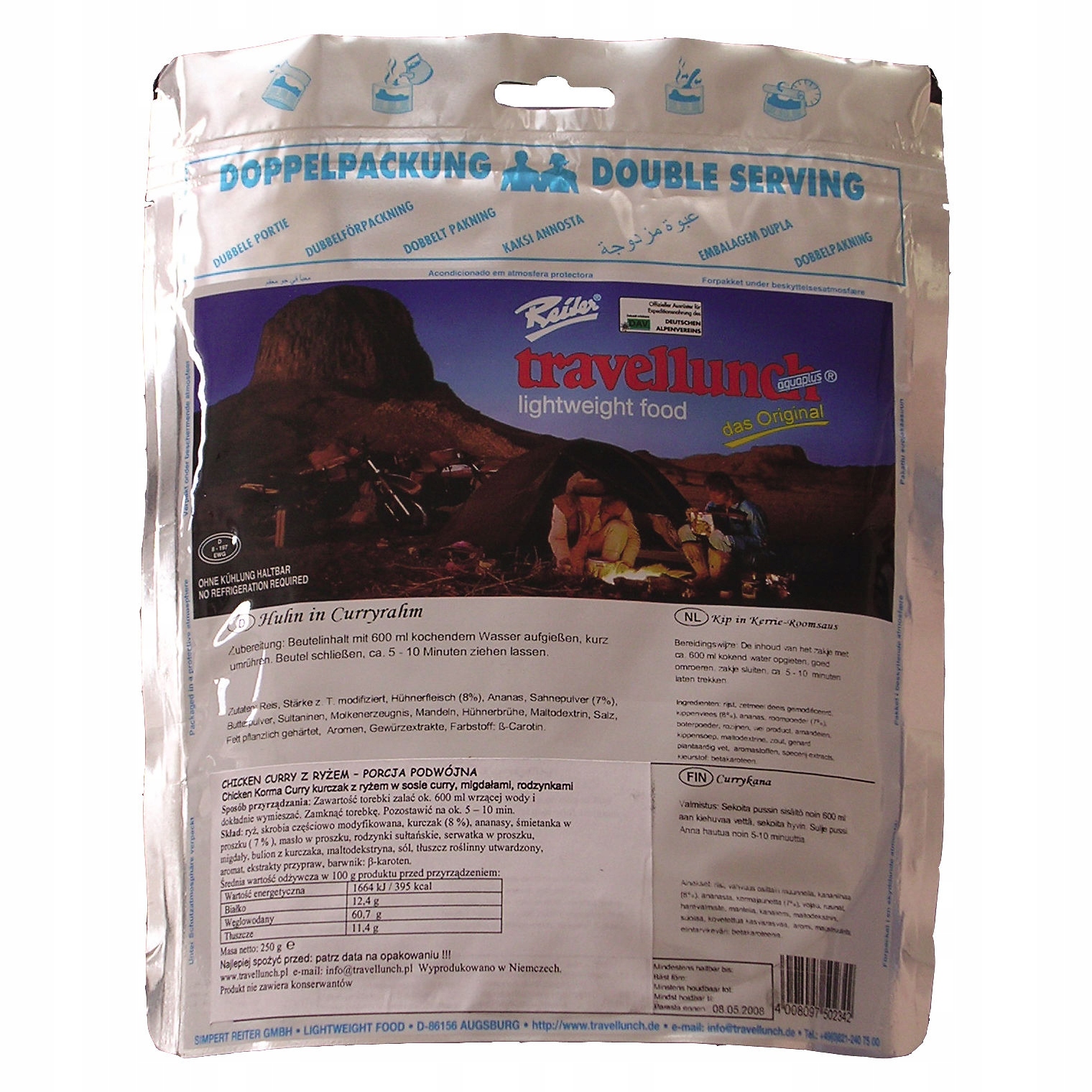 Danie obiadowe Travellunch Beef Strogonoff 2os.