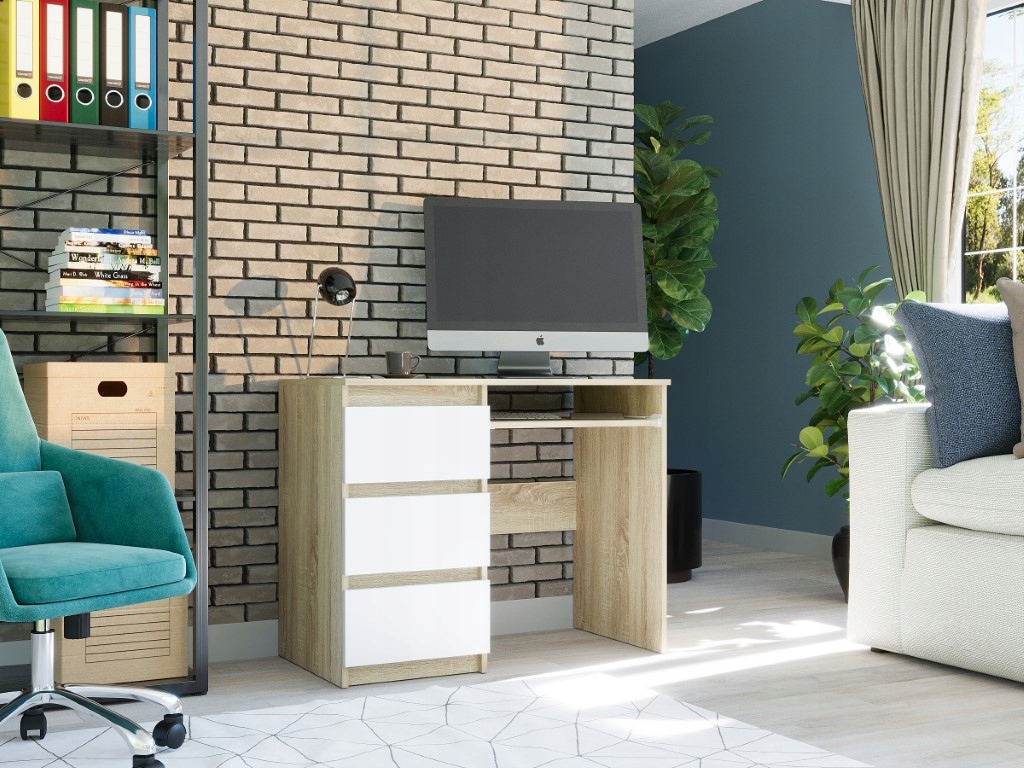 BIURKO KOMPUTEROWE 96CM 3 STOLIK LEWE N-3L MIX SONOMA