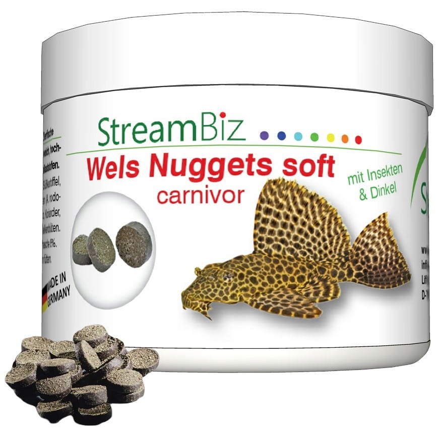 Levně StreamBiz Wels Nuggets Carnivor tablety 250 g Krmivo Pro Řasy A Sumce