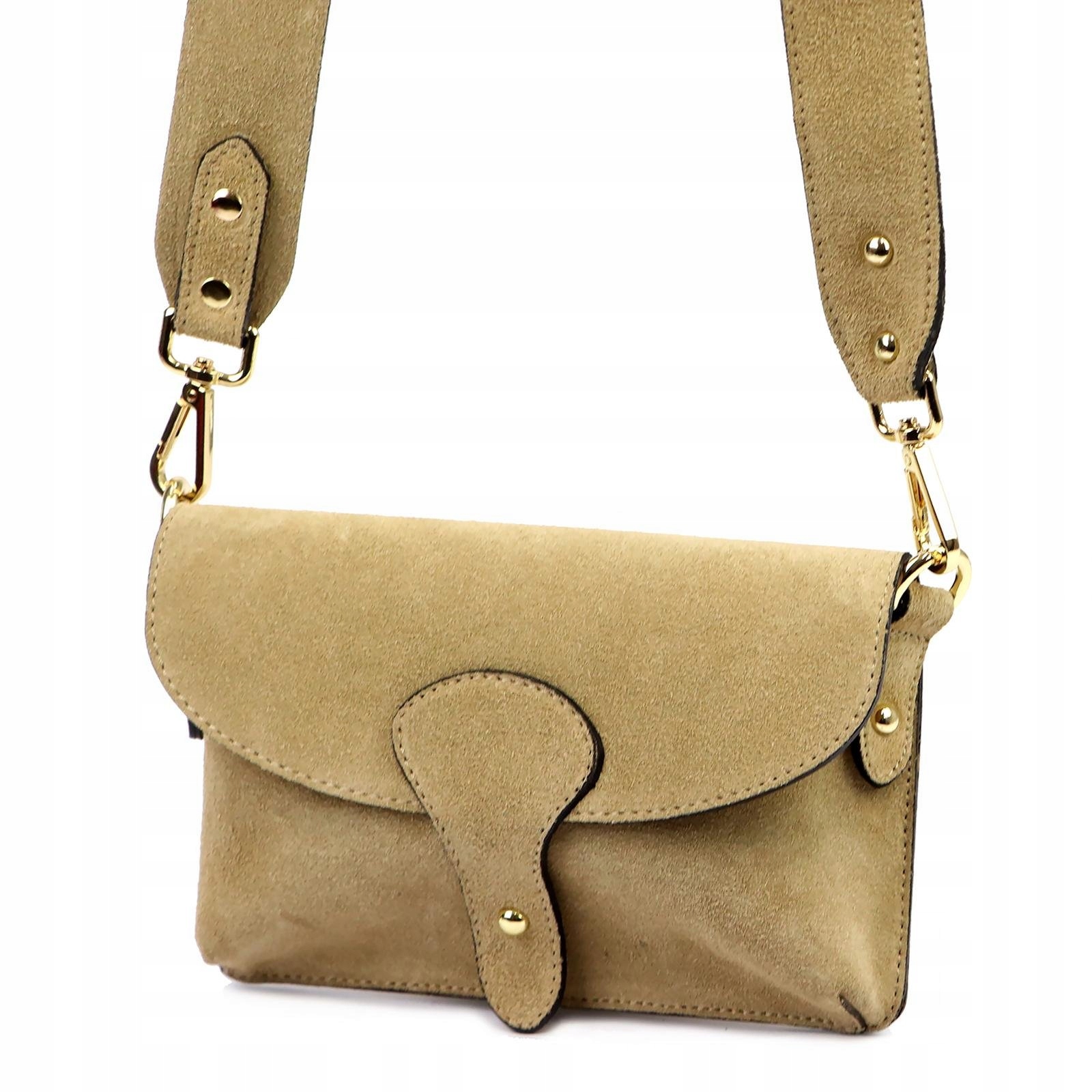 Dámská kabelka přes rameno z pískové semišové kůže na telefon