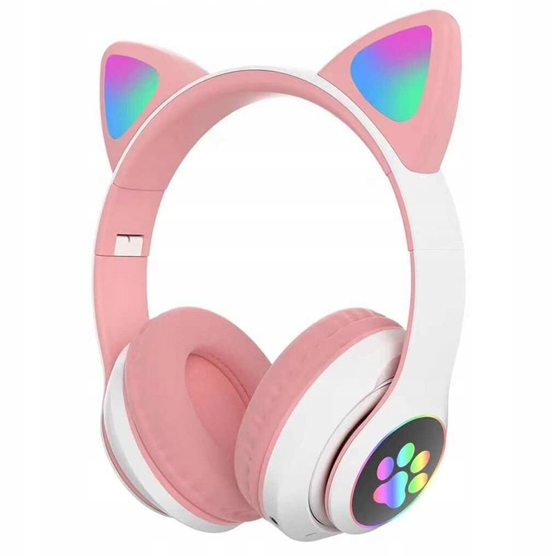 

Słuchawki Bezprzewodowe Bluetooth Kocie Uszy Led