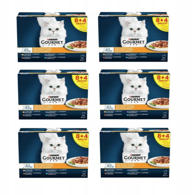 Gourmet Perle Karma dla kotów mini fileciki w sosie 72x85g