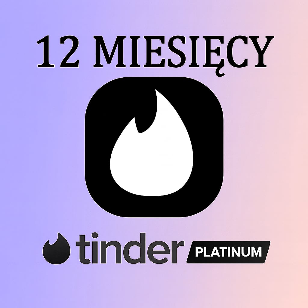 TINDER PLATINUM 12 MIESIĘCY / 1 ROK / KARTA PODARUNKOWA / KLUCZ VPN