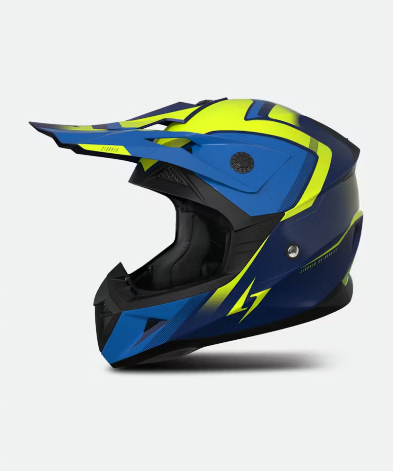 Prilba Cross Stormer Dust Madness Modrá/Žltá fluo L