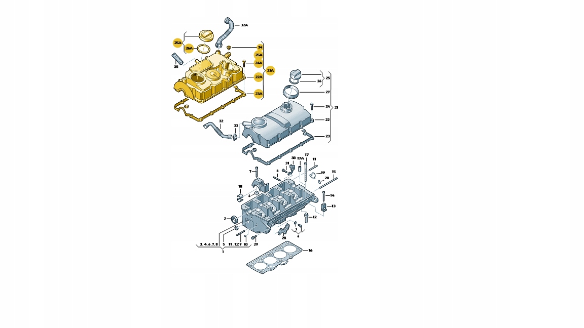 POKRYWA ZAWORÓW VW GOLF 1,9/2,0 TDI 06-09 Numer katalogowy części 03G103469G