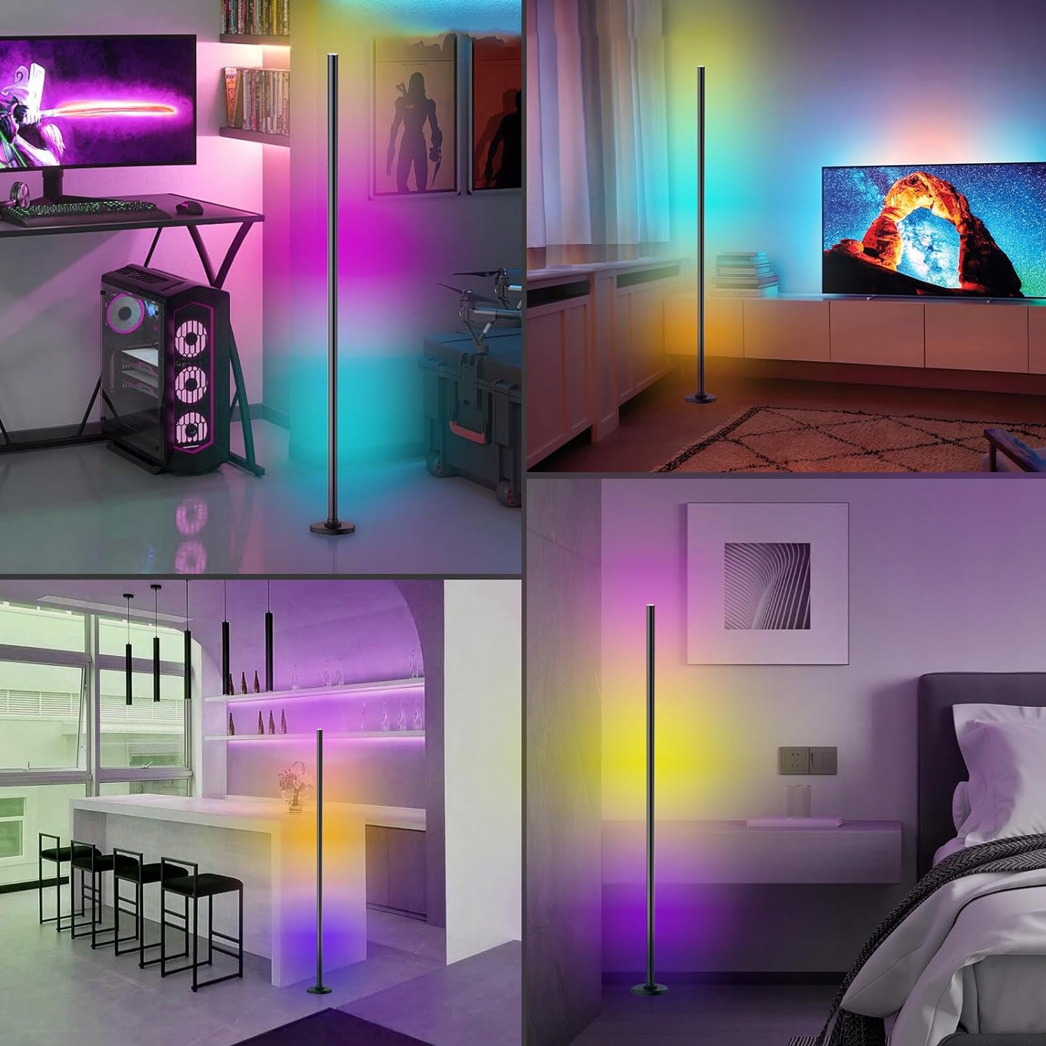 LED STANDING LAMP FLOOR DESK BED LAMP 96LED APP+PILOT Rodzaj gwintu wymienny moduł LED