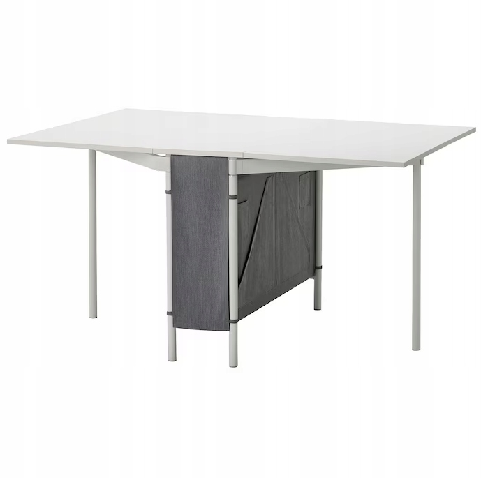 Ikea Kallhall Stół z miejscem do przechowywania, biały/szary, 33/89/145x98