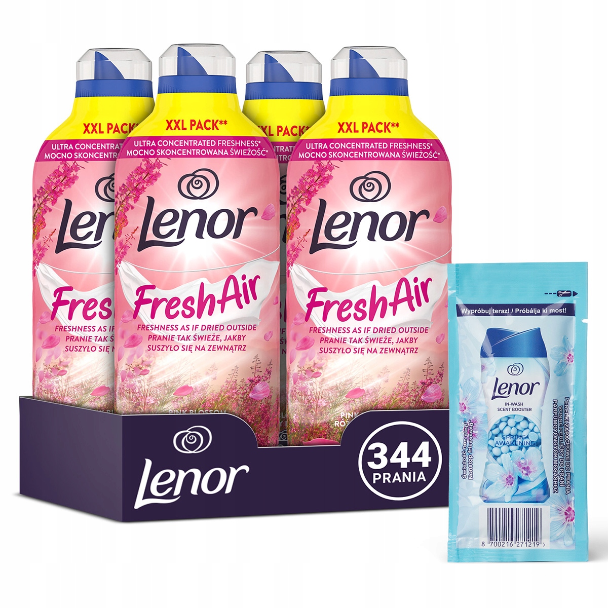 Lenor Fresh Air Płyn do płukania tkanin Pink Blossom 1,2L, 344prania+GRATIS