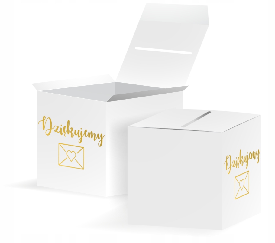 PUDEŁKO NA KOPERTY glamour złoty napis koperta