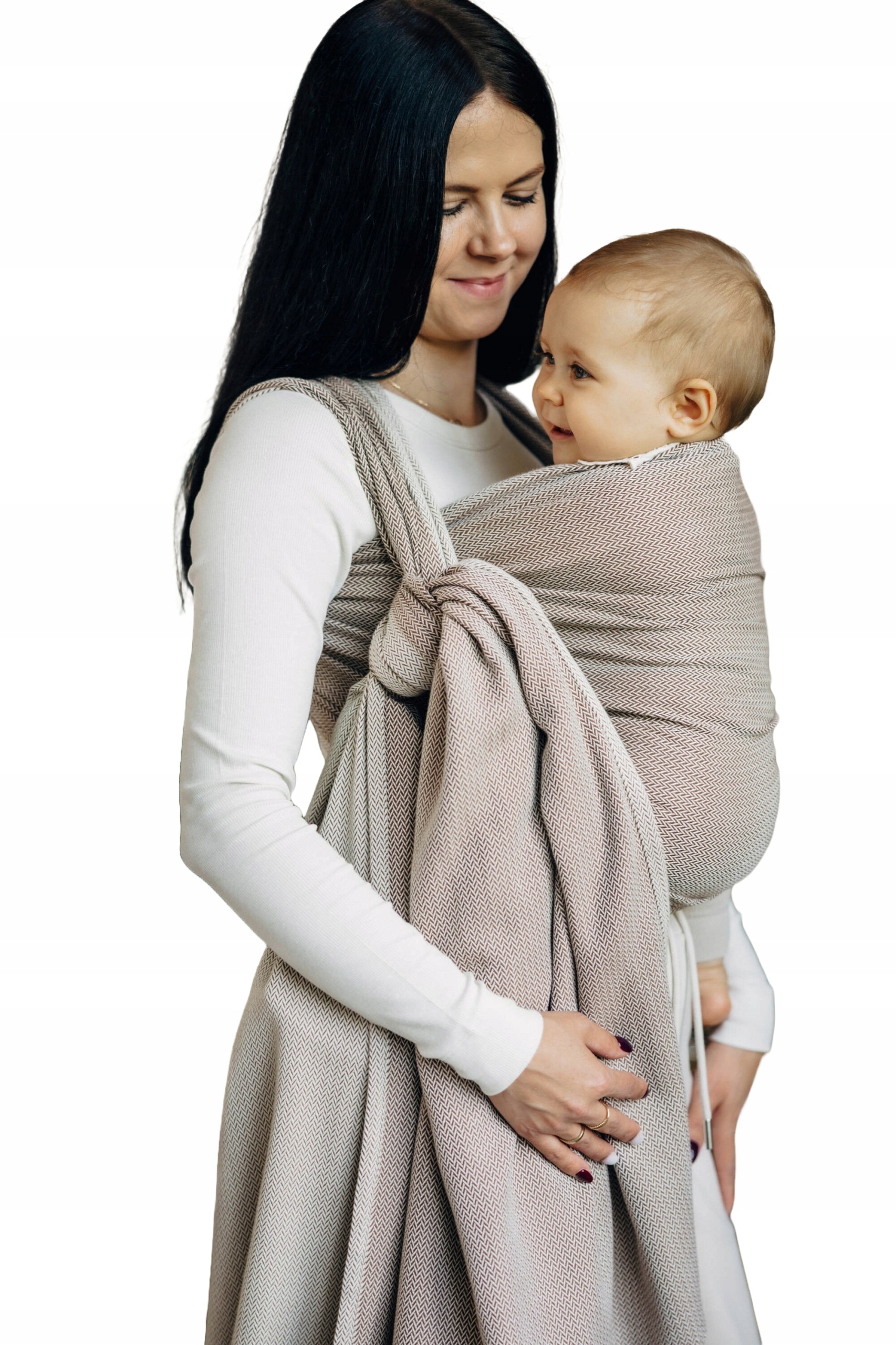 Chusta Tkana LennyLamb Mała Jodełka Almond 4.6m